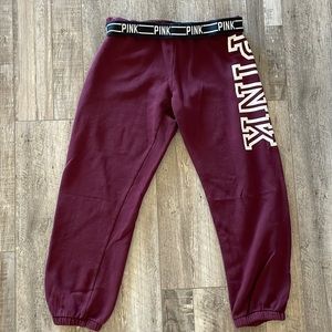 Pink Victoria Secret, fleece joggers, Size M